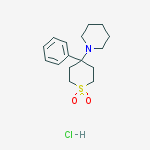 1-(1,1-DIOXIDO-4-PHENYLTETRAHYDRO-2H-THIOPYRAN-4-YL)PIPERIDINE HYDROCHLORIDE(1:1) molecular structure