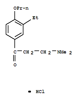 1-Propanone,3-(dimethylamino)-1-(3-ethyl-4-propoxyphenyl)-, hydrochloride (1:1) molecular structure