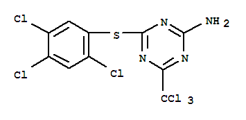 4-(trichloromethyl)-6-[(2,4,5-trichlorophenyl)sulfanyl]-1,3,5-triazin-2-amine molecular structure