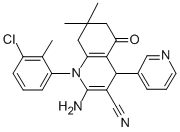 2-amino-1-(3-chloro-2-methylphenyl)-7,7-dimethyl-5-oxo-4-(3-pyridinyl)-1,4,5,6,7,8-hexahydro-3-quinolinecarbonitrile