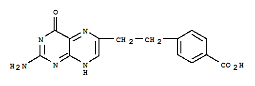 4-[2-(2-amino-4-oxo-1,4-dihydropteridin-6-yl)ethyl]benzoic acid molecular structure