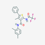 N-(2,4-dimethylphenyl)-4-methyl-5-phenyl-2-[(2,2,2-trifluoroacetyl)amino]thiophene-3-carboxamide molecular structure