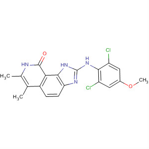 9H-Imidazo[4,5-h]isoquinolin-9-one,2-[(2,6-dichloro-4-methoxyphenyl)amino]-1,8-dihydro-6,7-dimethyl- molecular structure
