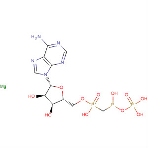 Adenosine, 5'-[hydrogen[[hydroxy(phosphonooxy)phosphinyl]methyl]phosphonate], magnesiumsalt (1:1) molecular structure