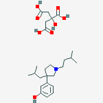 3-[1-(3-methylbutyl)-3-(2-methylpropyl)pyrrolidin-3-yl]phenol 2-hydroxypropane-1,2,3-tricarboxylate (1:1) molecular structure