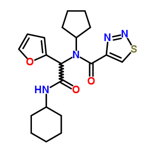 N-[CYCLOHEXYLCARBAMOYL-(2-FURYL)METHYL]-N-CYCLOPENTYL-THIADIAZOLE-4-CARBOXAMIDE molecular structure