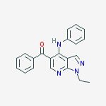 [1-ethyl-4-(phenylamino)-1H-pyrazolo[3,4-b]pyridin-5-yl](phenyl)methanone molecular structure