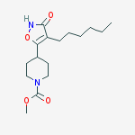 Methyl 4-(4-hexyl-3-oxo-1,2-oxazol-5-yl)piperidine-1-carboxylate molecular structure
