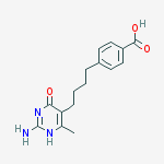 4-[4-(2-amino-6-methyl-4-oxo-1,4-dihydropyrimidin-5-yl)butyl]benzoic acid molecular structure