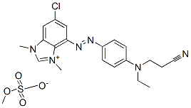 6-chloro-4-[[4-[(2-cyanoethyl)ethylamino]phenyl]azo]-1,3-dimethyl-1H-benzimidazolium methyl sulphate molecular structure