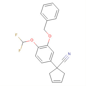 3-Cyclopentene-1-carbonitrile,1-[4-(difluoromethoxy)-3-(phenylmethoxy)phenyl]- molecular structure
