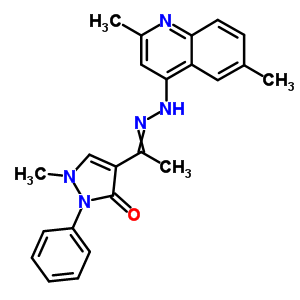 4-[(e)-n-[(2,6-dimethylquinolin-4-yl)amino]-c-methylcarbonimidoyl]-1-methyl-2-phenylpyrazol-3-one
