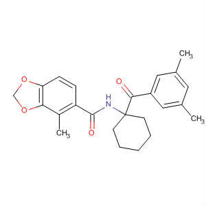 1,3-Benzodioxole-5-carboxamide,N-[1-(3,5-dimethylbenzoyl)cyclohexyl]-4-methyl- molecular structure