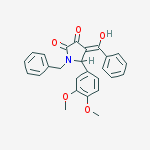 (4Z)-1-benzyl-5-(3,4-dimethoxyphenyl)-4-[hydroxy(phenyl)methylidene]pyrrolidine-2,3-dione molecular structure