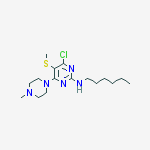 4-chloro-n-hexyl-6-(4-methylpiperazin-1-yl)-5-methylsulfanylpyrimidin-2-amine