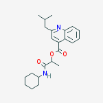 4-QUINOLINECARBOXYLIC ACID 2-(2-METHYLPROPYL)-,2-(CYCLOHEXYLAMINO)-1-METHYL-2-OXOETHYL ESTER molecular structure