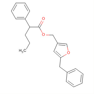 Benzeneacetic acid, a-propyl-, [5-(phenylmethyl)-3-furanyl]methyl ester molecular structure