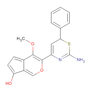 6-Benzofuranol, 5-(2-amino-6-phenyl-6H-1,3-thiazin-4-yl)-4-methoxy- molecular structure