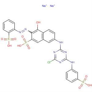 2-Naphthalenesulfonic acid,7-[[4-chloro-6-[(3-sulfophenyl)amino]-1,3,5-triazin-2-yl]amino]-4-hydroxy-3-[(2-sulfophenyl)azo]-, disodium salt molecular structure