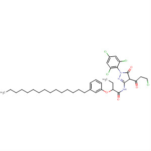 Butanamide,N-[4-(3-chloro-1-oxopropyl)-4,5-dihydro-5-oxo-1-(2,4,6-trichlorophenyl)-1H-pyrazol-3-yl]-2-(3-pentadecylphenoxy)- molecular structure