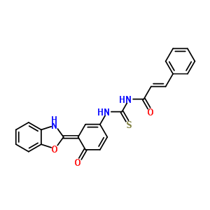 (2E)-N-{[(3Z)-3-(1,3-benzoxazol-2(3H)-ylidene)-4-oxocyclohexa-1,5-dien-1-yl]carbamothioyl}-3-phenylprop-2-enamide