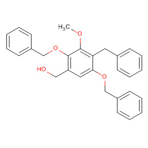 Benzenemethanol, 3-methoxy-2,5-bis(phenylmethoxy)-4-(phenylmethyl)- molecular structure