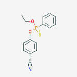(+-)-Phenylphosphonothioic acid O-(4-cyanophenyl) O-ethyl ester molecular structure