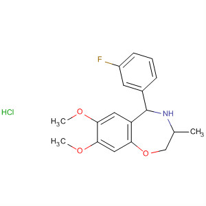 1,4-Benzoxazepine,5-(3-fluorophenyl)-2,3,4,5-tetrahydro-7,8-dimethoxy-3-methyl-,hydrochloride molecular structure