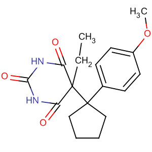 2,4,6(1H,3H,5H)-Pyrimidinetrione,5-ethyl-5-[1-(4-methoxyphenyl)cyclopentyl]- molecular structure