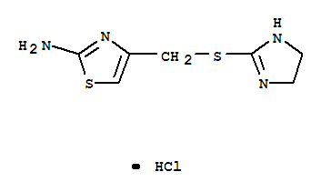4-[(4,5-dihydro-1H-imidazol-2-ylsulfanyl)methyl]-1,3-thiazol-2-amine molecular structure