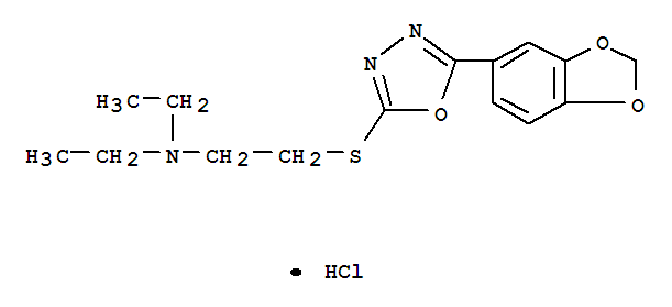 2-{[5-(1,3-benzodioxol-5-yl)-1,3,4-oxadiazol-2-yl]sulfanyl}-N,N-diethylethanamine molecular structure
