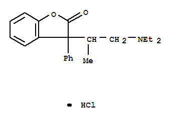 N,N-diethyl-2-(2-oxo-3-phenyl-2,3-dihydro-1-benzofuran-3-yl)propan-1-aminium chloride molecular structure