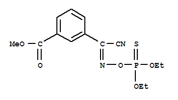 Benzoicacid, 3-(1-cyano-4-ethoxy-3,5-dioxa-2-aza-4-phosphahept-1-en-1-yl)-, methylester, P-sulfide