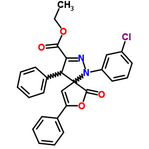 ethyl 1-(3-chlorophenyl)-6-oxo-4,8-diphenyl-7-oxa-1,2-diazaspiro[4.4]nona-2,8-diene-3-carboxylate molecular structure