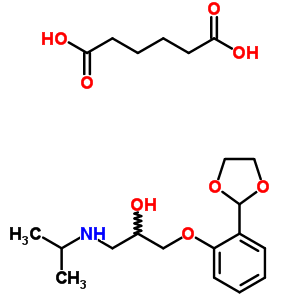 1-(O-(1,3-DIOXOLAN-2-YL)PHENOXY)-3-ISOPROPYLAMINO-2-PROPANOL ADIPATE molecular structure