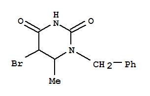 1-benzyl-5-bromo-6-methyldihydropyrimidine-2,4(1H,3H)-dione molecular structure