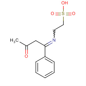 Ethanesulfonic acid, 2-[(3-oxo-1-phenylbutylidene)amino]- molecular structure