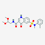 N-(2,2-dimethoxyethyl)-6-[methyl(2-methylphenyl)sulfamoyl]-4-oxo-1,4-dihydroquinoline-3-carboxamide molecular structure