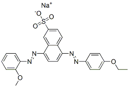 sodium 5-[(4-ethoxyphenyl)azo]-8-[(2-methoxyphenyl)azo]naphthalene-2-sulphonate molecular structure
