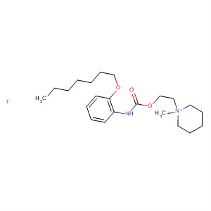 Piperidinium,1-[2-[[[[2-(heptyloxy)phenyl]amino]carbonyl]oxy]ethyl]-1-methyl-, iodide molecular structure