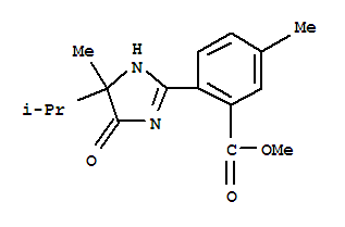 methyl 5-methyl-2-(4-methyl-5-oxo-4-propan-2-yl-1H-imidazol-2-yl)benzo ate molecular structure