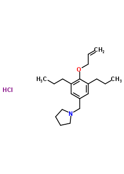 1-[(4-prop-2-enoxy-3,5-dipropylphenyl)methyl]pyrrolidine;hydrochloride molecular structure