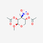 methyl 2,4-di-O-acetyl-3-deoxy-3-C-methyl-3-nitro-beta-D-xylopyranoside molecular structure