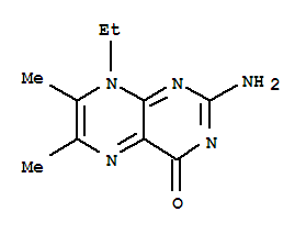 4(8H)-Pteridinone,2-amino-8-ethyl-6,7-dimethyl- molecular structure