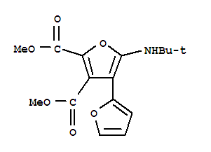 [2,3'-Bifuran]-4',5'-dicarboxylicacid, 2'-[(1,1-dimethylethyl)amino]-, 4',5'-dimethyl ester molecular structure