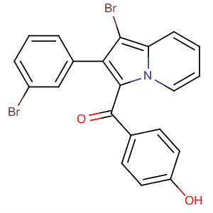 Methanone,[1-bromo-2-(3-bromophenyl)-3-indolizinyl](4-hydroxyphenyl)- molecular structure