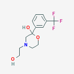 4-(2-hydroxyethyl)-2-[3-(trifluoromethyl)phenyl]morpholin-2-ol molecular structure