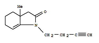 2H-Indol-2-one,1-(3-butyn-1-yl)-1,3,3a,4,5,6-hexahydro-3a-methyl- molecular structure
