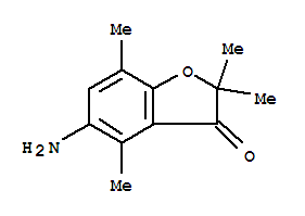 BENZOFURAN-3(2H)-ONE,5-AMINO-2,2,4,7-TETRAMETHYL- molecular structure
