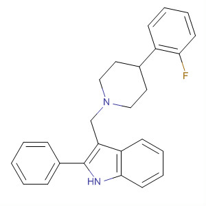 1H-Indole, 3-[[4-(2-fluorophenyl)-1-piperidinyl]methyl]-2-phenyl- molecular structure